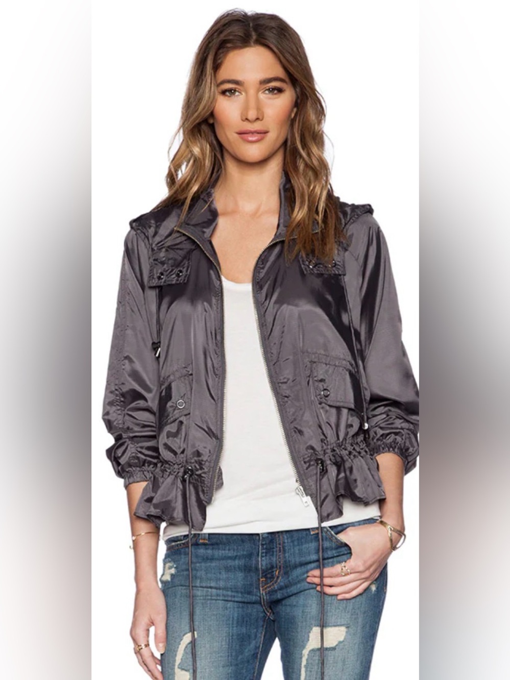 Free people ripstop parachute windbreaker jacket